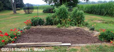 North end of bed tilled