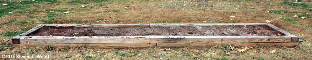 Narrow raised bed after renovation