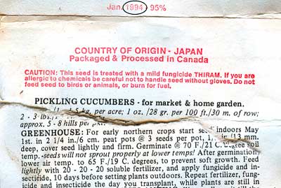 Date on JLP cucumber packet