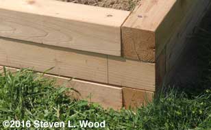 Overlapped corner - three timbers deep