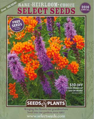 Select Seeds Antique Flowers 2016 catalog cover