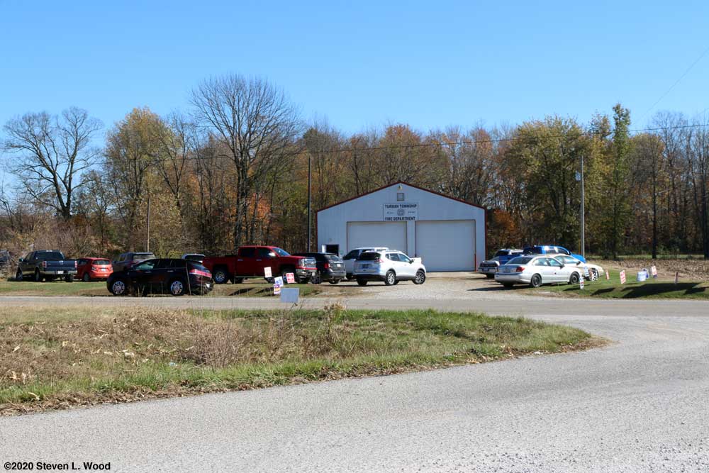 Lots of cars at the Turman Township voting site