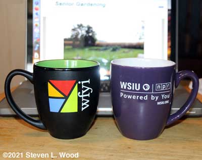 New WSIU mug along with an older WFYI mug
