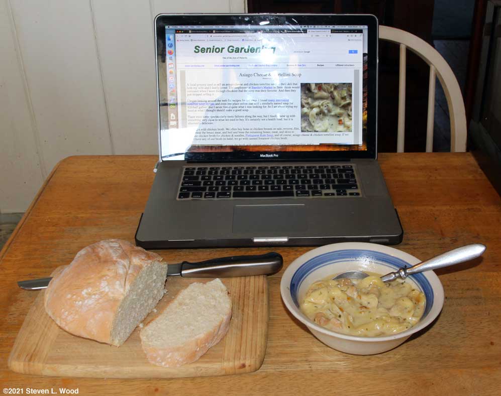 Pane Bread and Asiago Cheese and Tortellini Soup