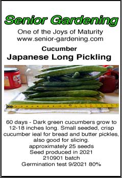 Japanese Long Pickling cucumber seed envelope