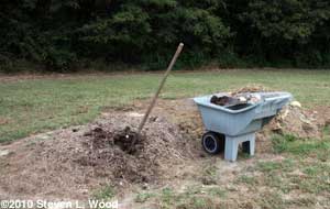 Finished compost pile