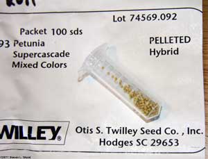 Pelleted seed in vial