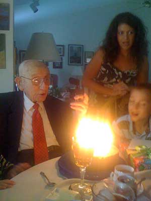Clarence E. Wood's 98th birthday cake
