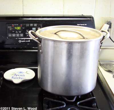 Kettle of potting soil