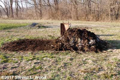 Compost pile turned