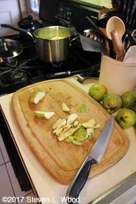 Cutting apples and removing bad spots