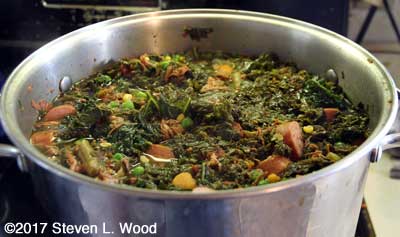 Almost finished kale soup, without potatoes