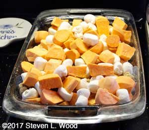 Candied yams ready to bake