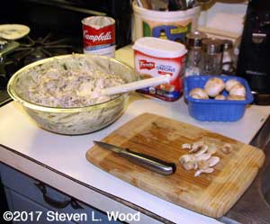 Preparing green bean casserole