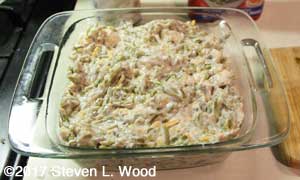 Green bean casserole ready for oven