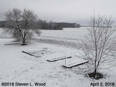 Our snowy Senior Garden - April 2, 2018