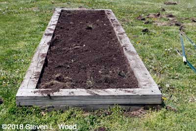 Narrow bed tilled and raked