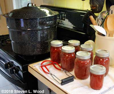 New water bath canner and canned tomato puree