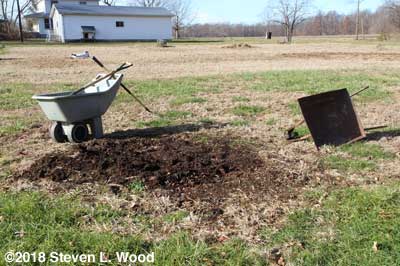 Compost left on ground