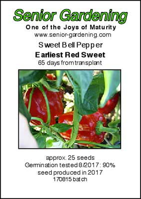 Earliest Red Sweet pepper envelope-packet