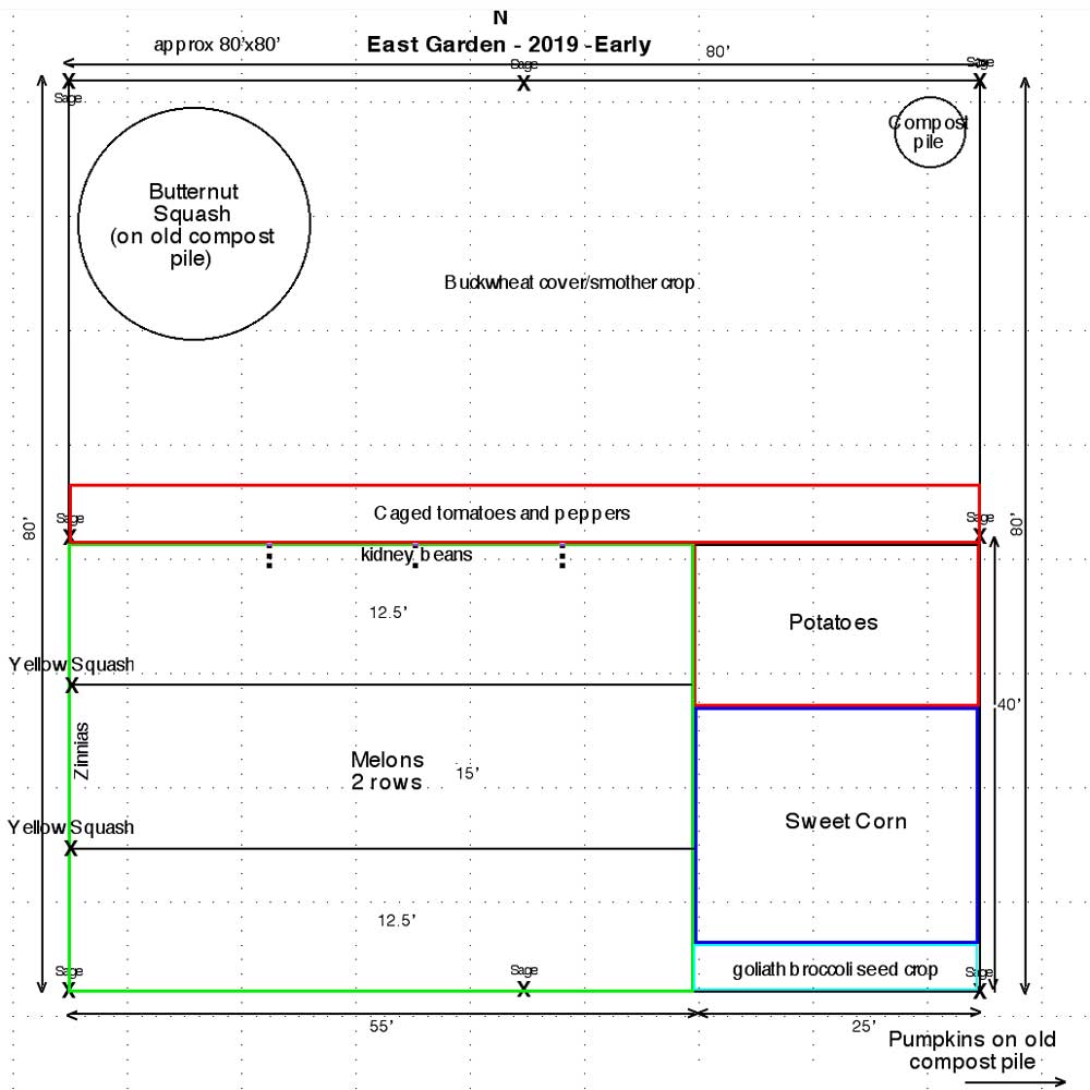East Garden plan for 2019