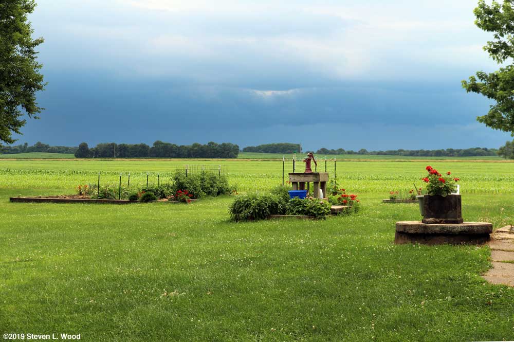 Dark clouds approaching our Senior Garden