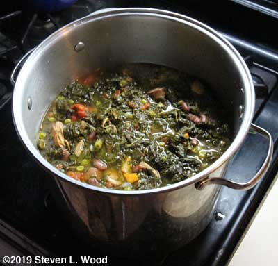 Kale soup before potatoes added