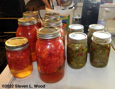 Today's haul: five and a half quarts of tomatoes and four pints of pickle relish