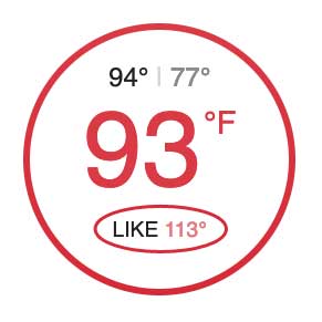 Heat index - June 13, 2022 - 2:30pm