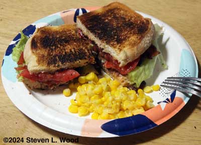 BLT and sweet corn