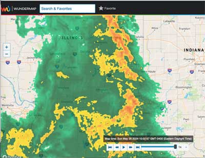 Radar of storm