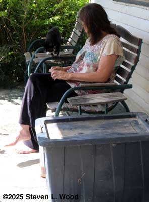 Annie on back porch