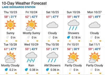 Ten day forecast